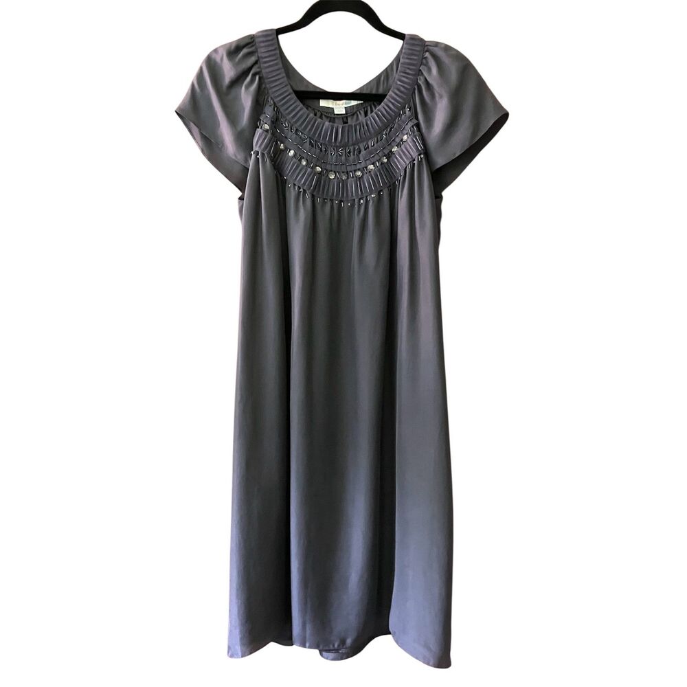Boden Gray Embellished Mini Dress